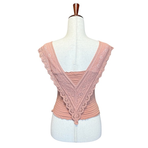 Free People On My Mind Iced Chai Smocked Top Size XS #1885 - Picture 5 of 6